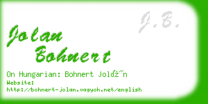 jolan bohnert business card